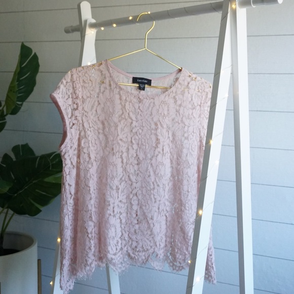 Karen Kane Tops - Karen Kane lace pink blouse